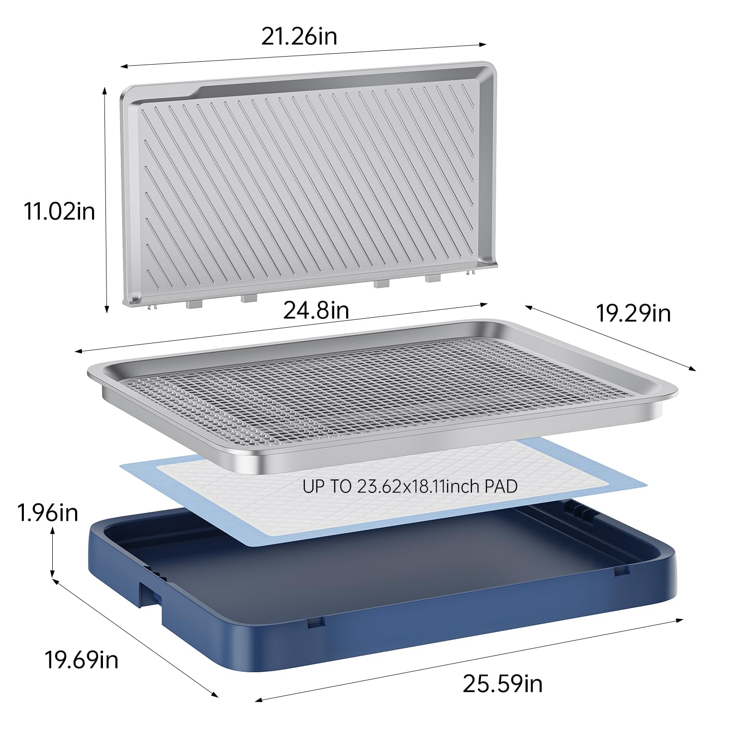 Kola Panda - bac amovible et grille lavable pour un nettoyage rapide.