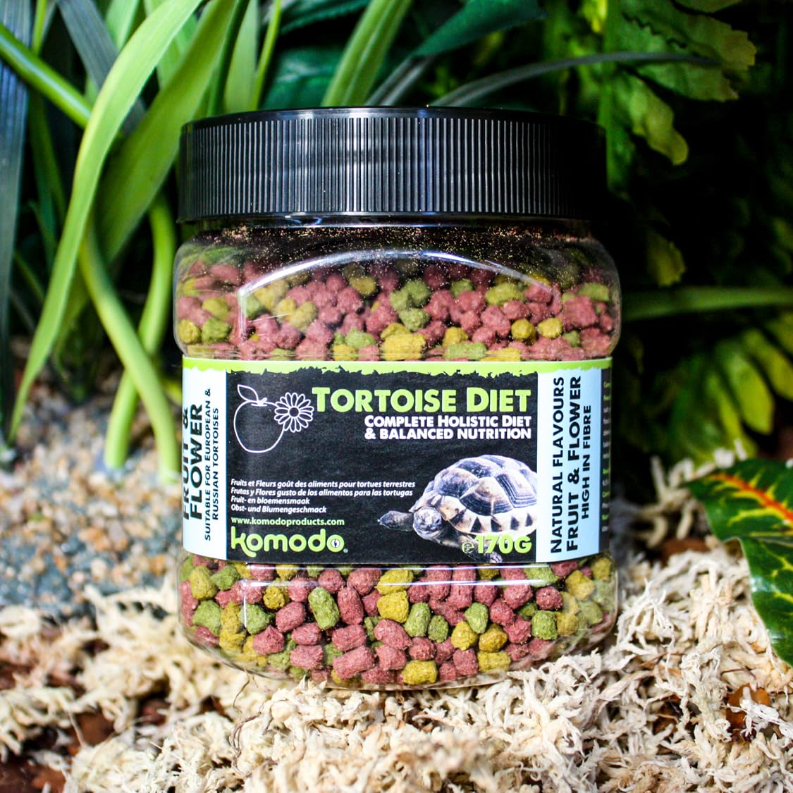 Ingrédients naturels Komodo Diet Tortue Fruits et Fleurs 680 g