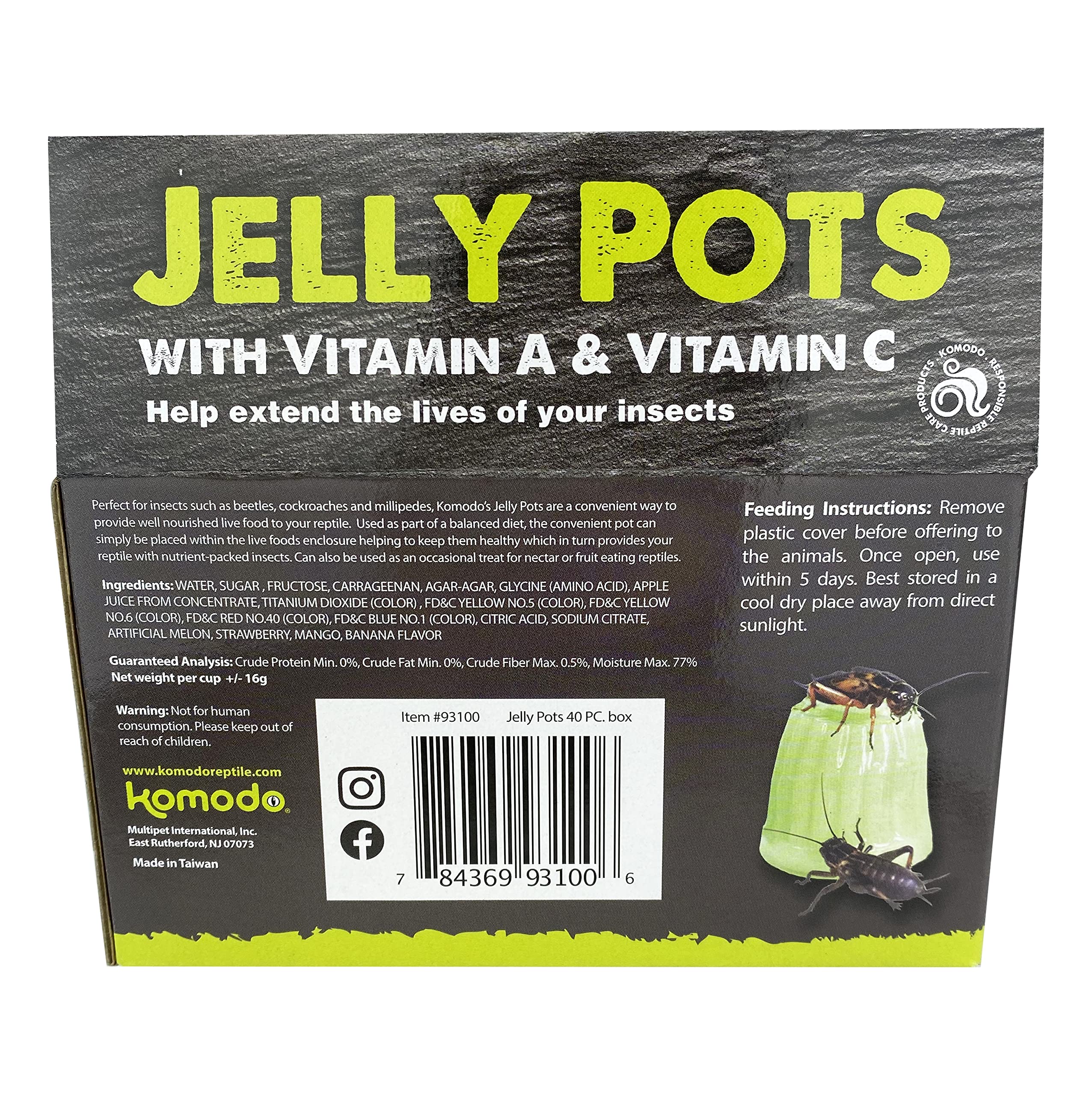 Komodo Jelly Pots 16 g par pot, pratique et simple à employer.