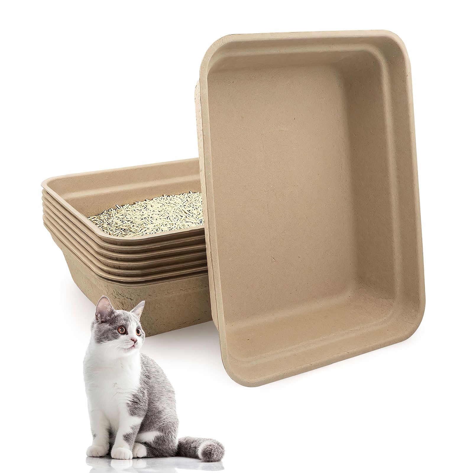 Komphy bac à litière jetable lot de 8, pratique pour usage quotidien et déplacements.