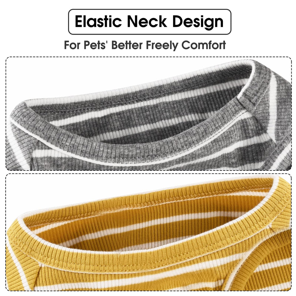 Couleurs et rayures Koneseve, veste chien jaune et gris adaptées à diverses occasions.