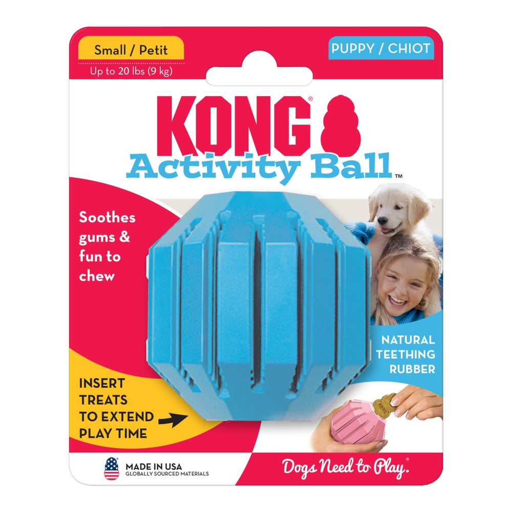 KONG Balle d’activité chiot – caoutchouc naturel durable.
