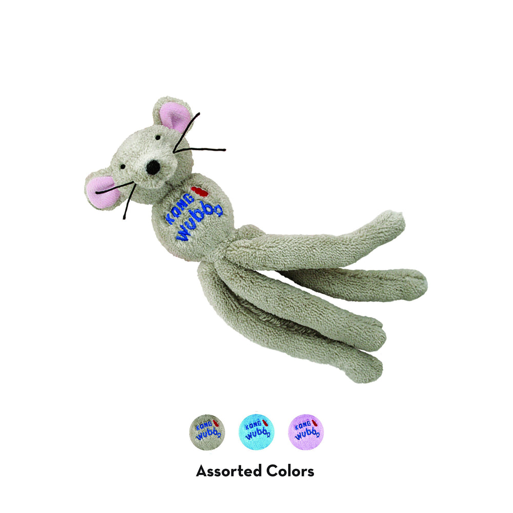 KONG Cat Wubba Mouse, peluche ultra-douce pour câlins et jeux prolongés
