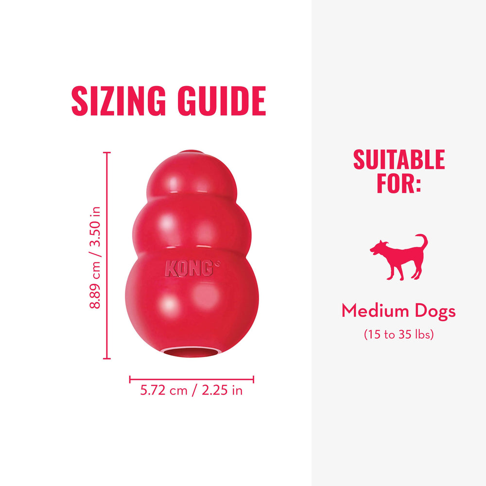Caoutchouc naturel durable du KONG Classic pour la mâche quotidienne.