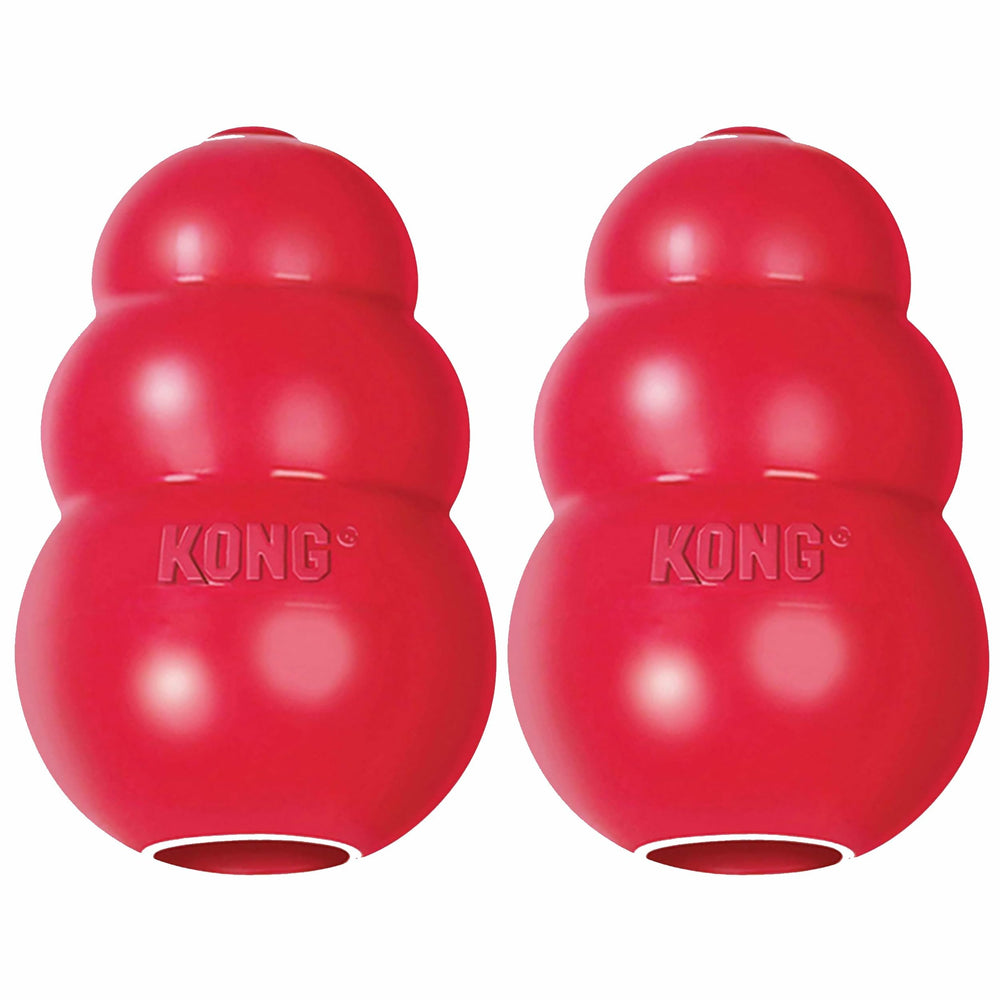 KONG Classic rouge remplissable, stimule l’instinct et l’enrichissement mental du chien.