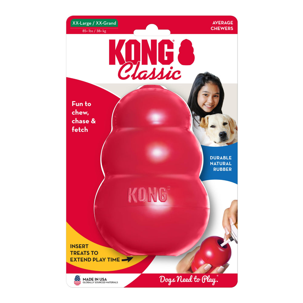 KONG Classic: jouet de mordillement résistant, idéal pour les chiens qui aiment mâchouiller.
