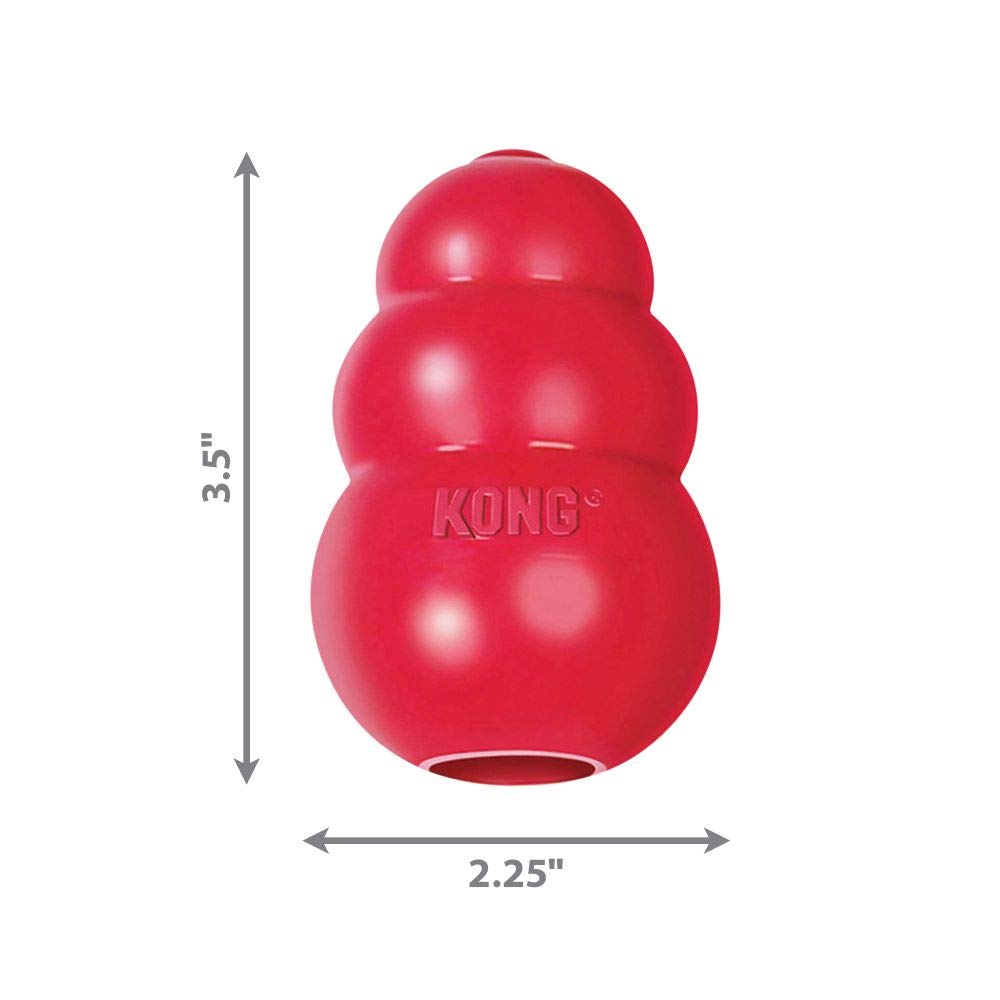 Kong Classic Moyen pour chien rouge, garnir friandises prolonge l'amusement et l'entraînement.