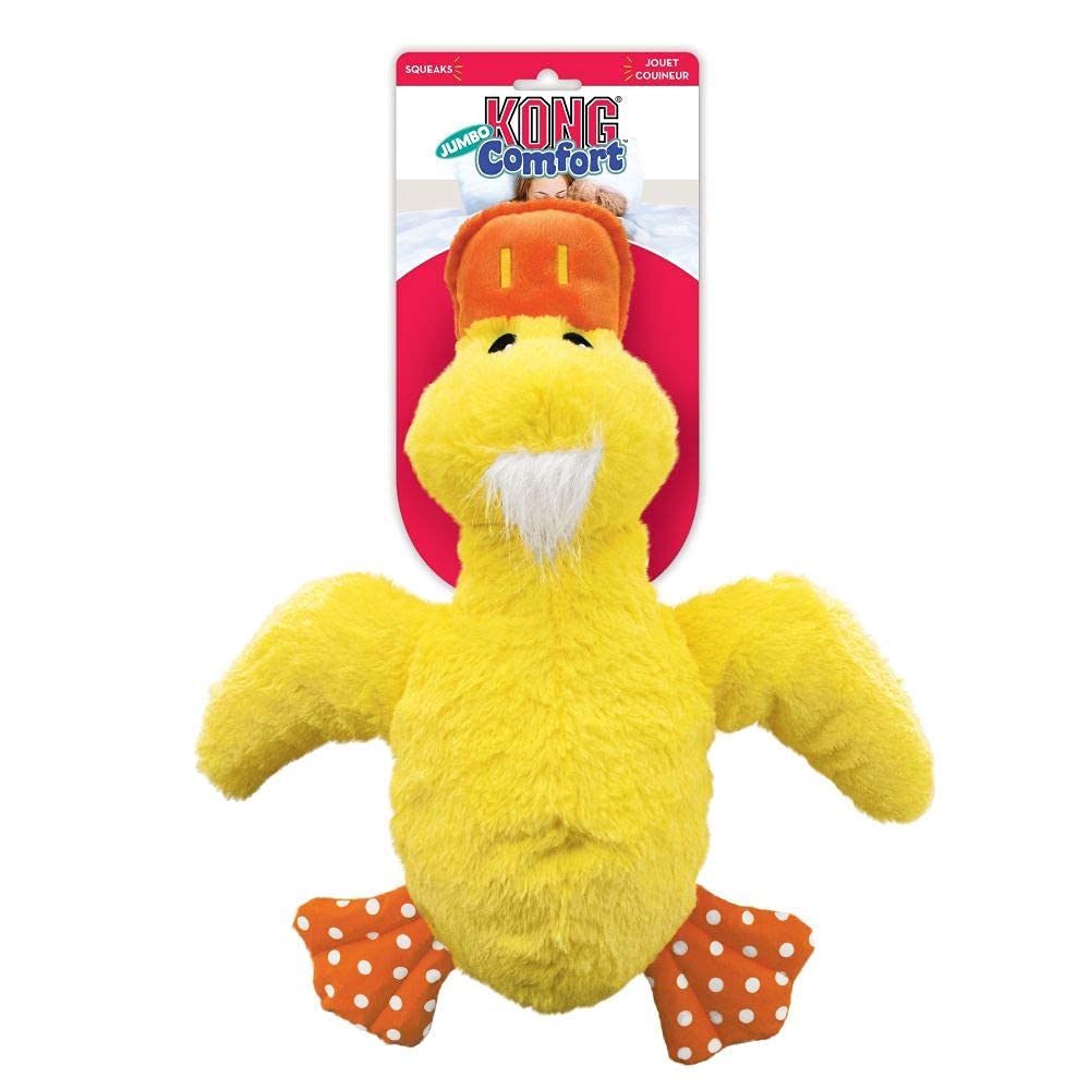 KONG Comfort Jumbo Canard-XL, fourrure douce invitant aux câlins et au repos.