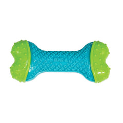 Jouet KONG CoreStrength Bone, vue avant, prêt à mordre et nettoyer les dents.