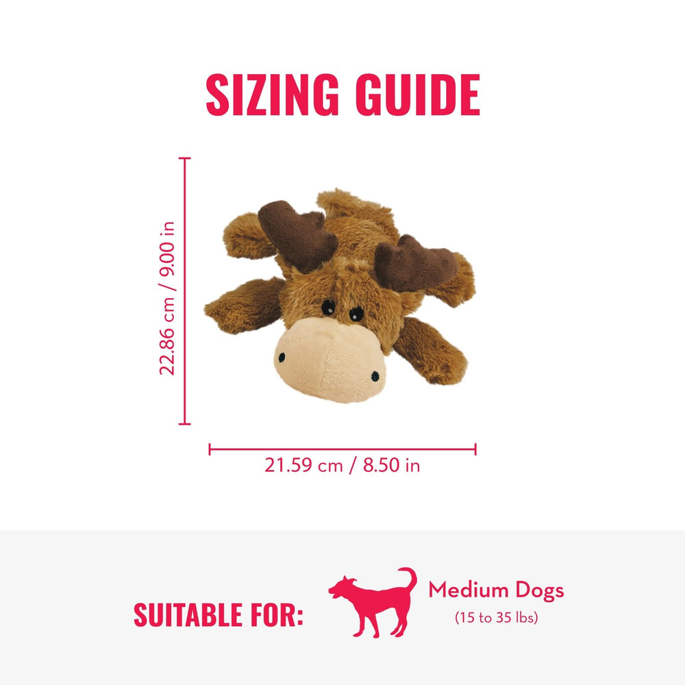 KONG Cozie Marvin Moose, dos renforcé, jouet durable.