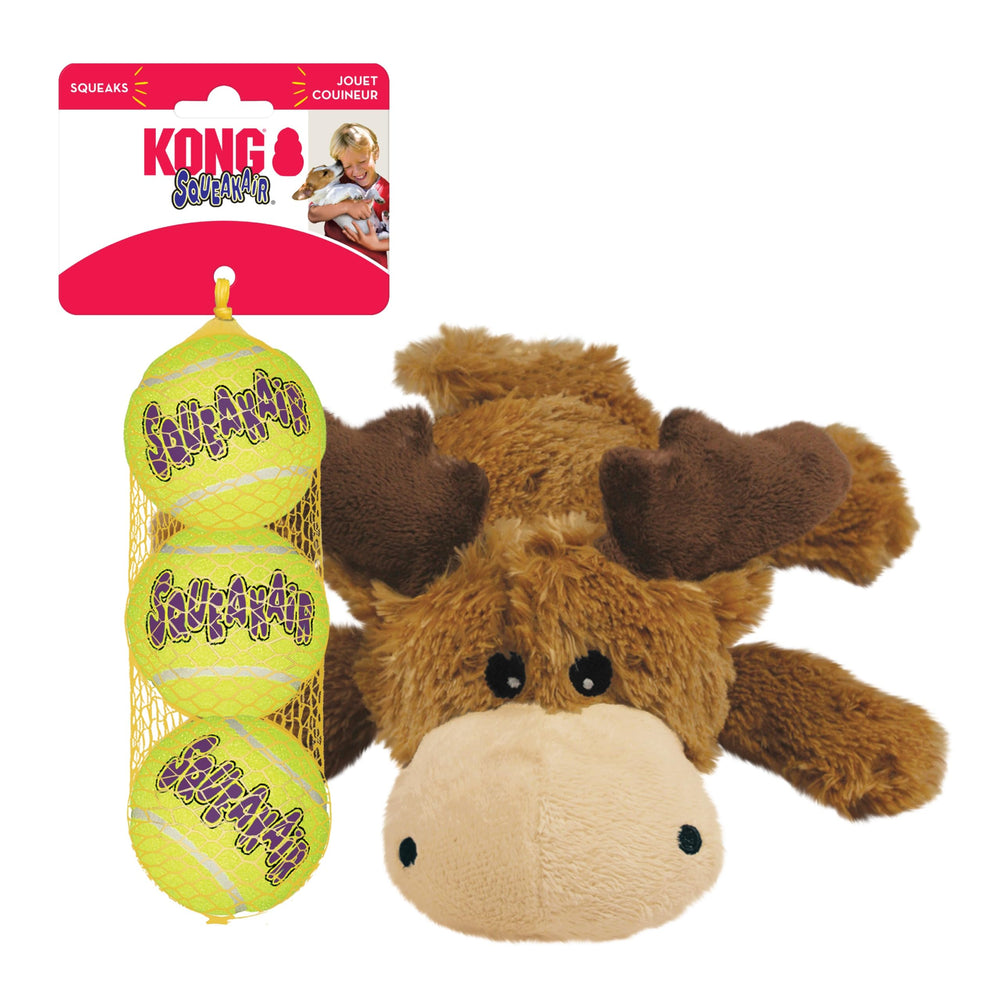 KONG Cozie Marvin Moose, peluche douce, idéale pour câlins intérieurs.