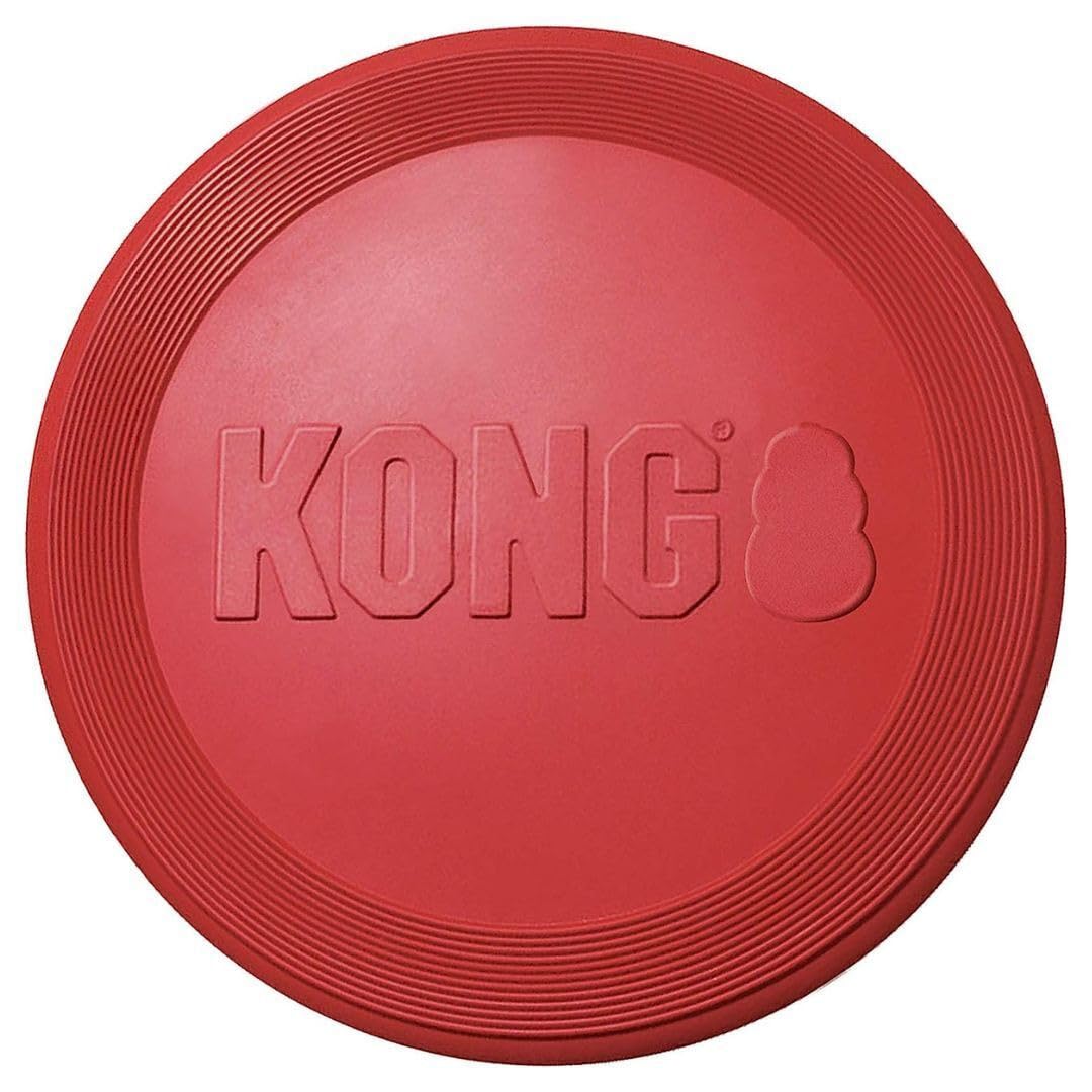 KONG disque caoutchouc rouge durable pour heures de jeu