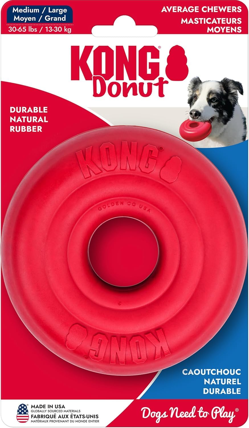 KONG Donut – jouet dur pour dents et gencives lors de la mastication.