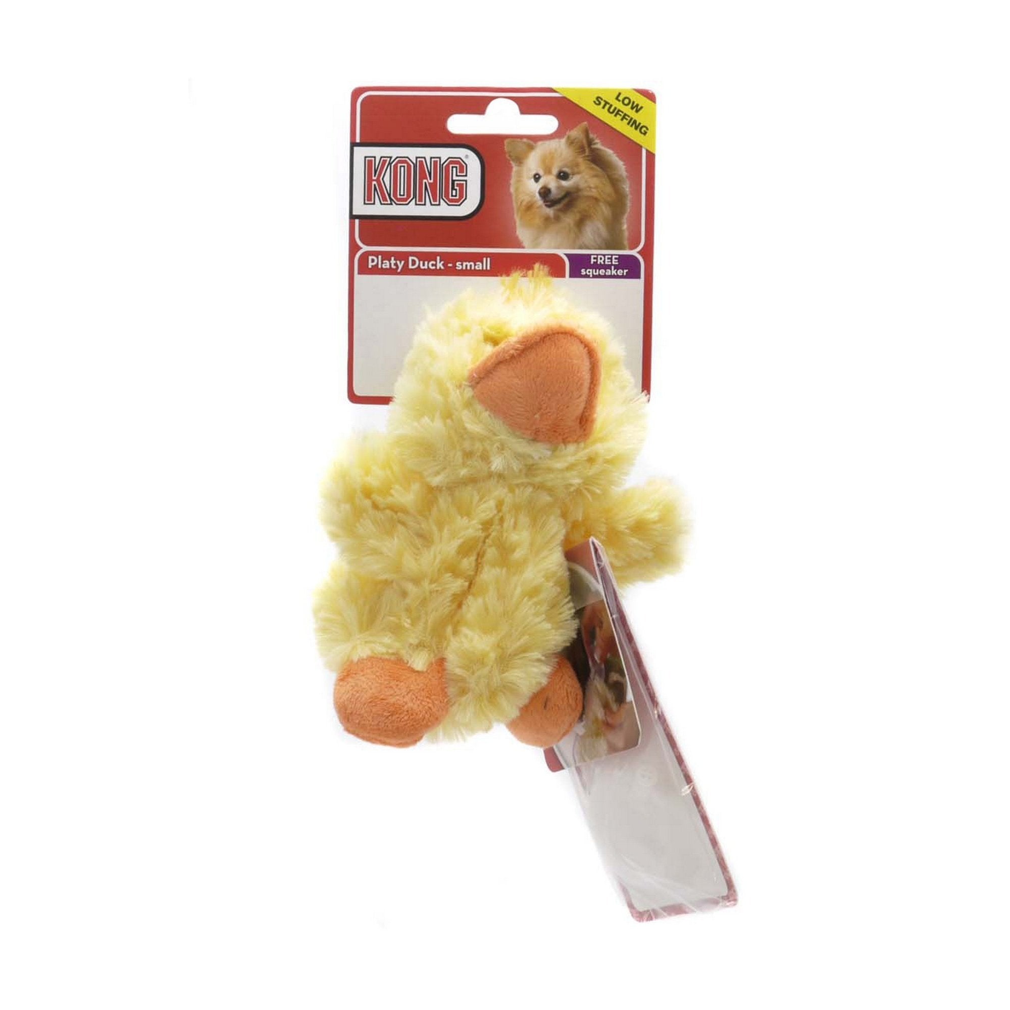 KONG Duckie: jouet jaune compact, idéal à emporter.