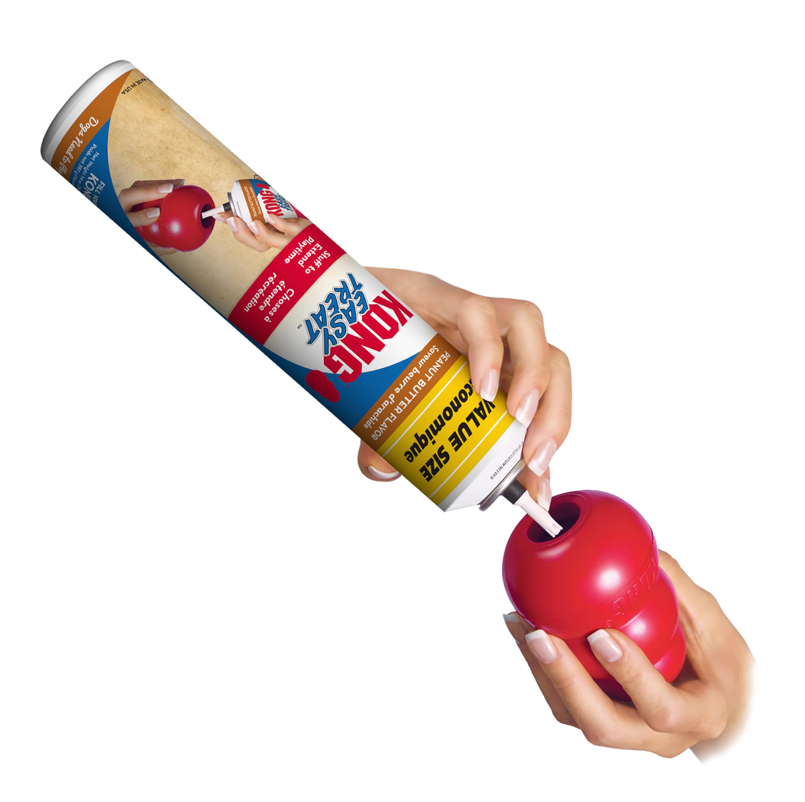 KONG Easy Treat doseur-controlé: utilisation propre et dosage précis du spray.