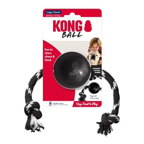 KONG Extreme balle avec corde jeu ludique et durable pour chiens.