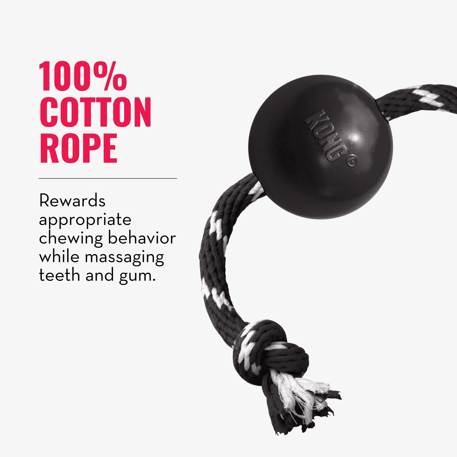 KONG Extreme balle avec corde noir élégant et durable.