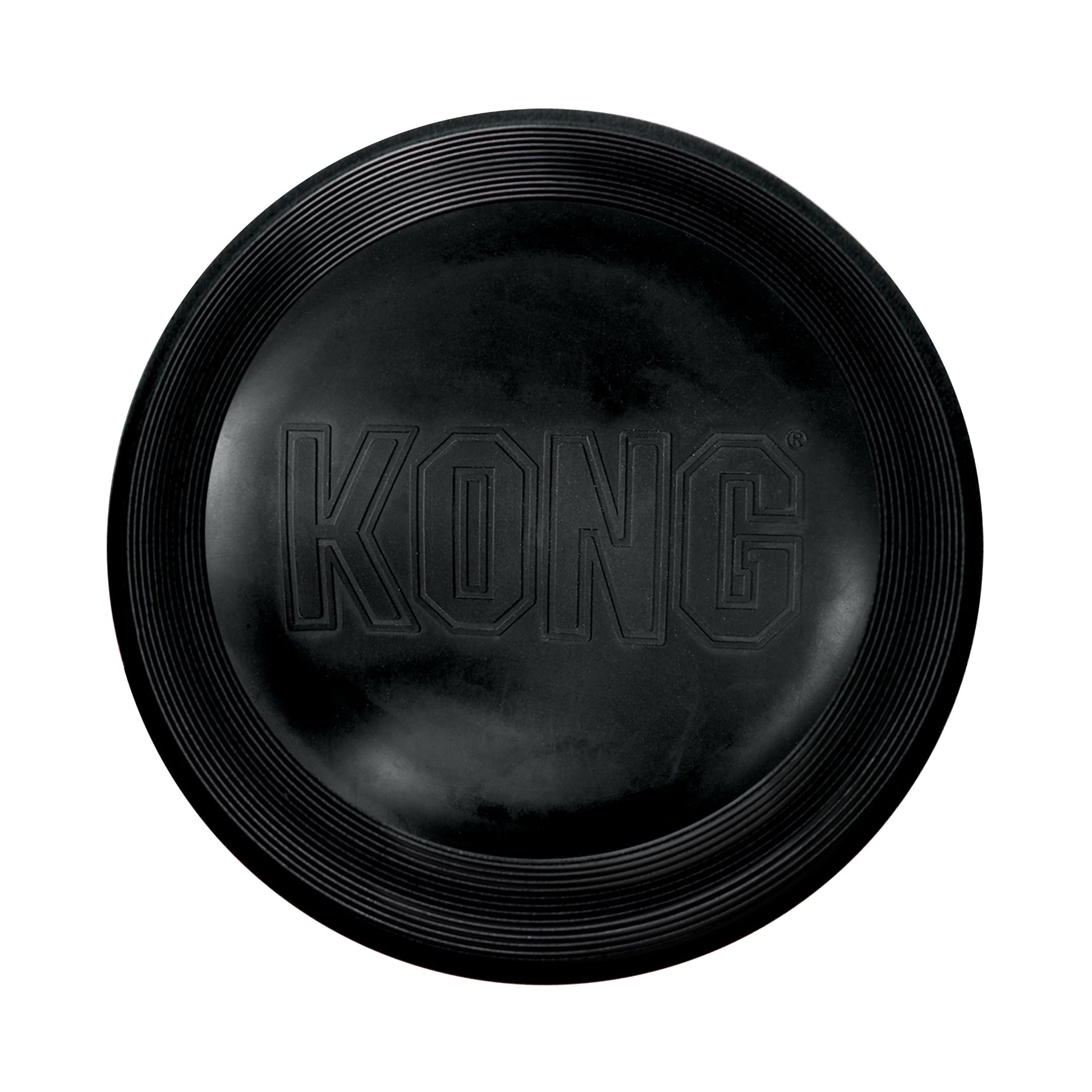 KONG Extreme disque chien en action, idéal pour dépenser l'énergie en plein air.