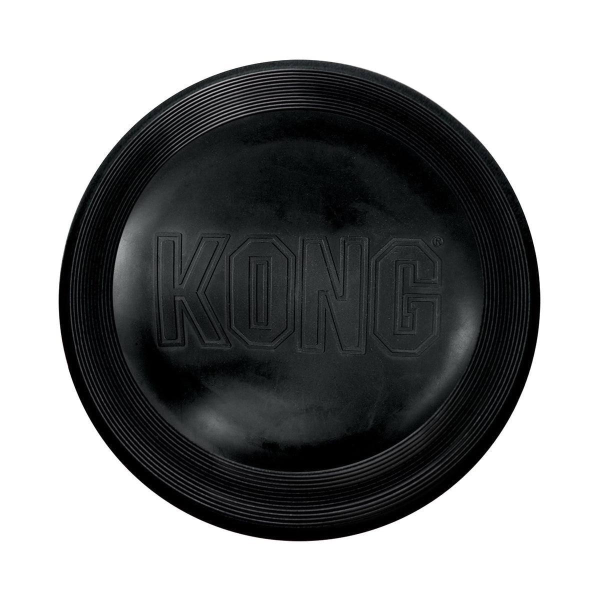 KONG Extreme disque chien en action, idéal pour dépenser l'énergie en plein air.