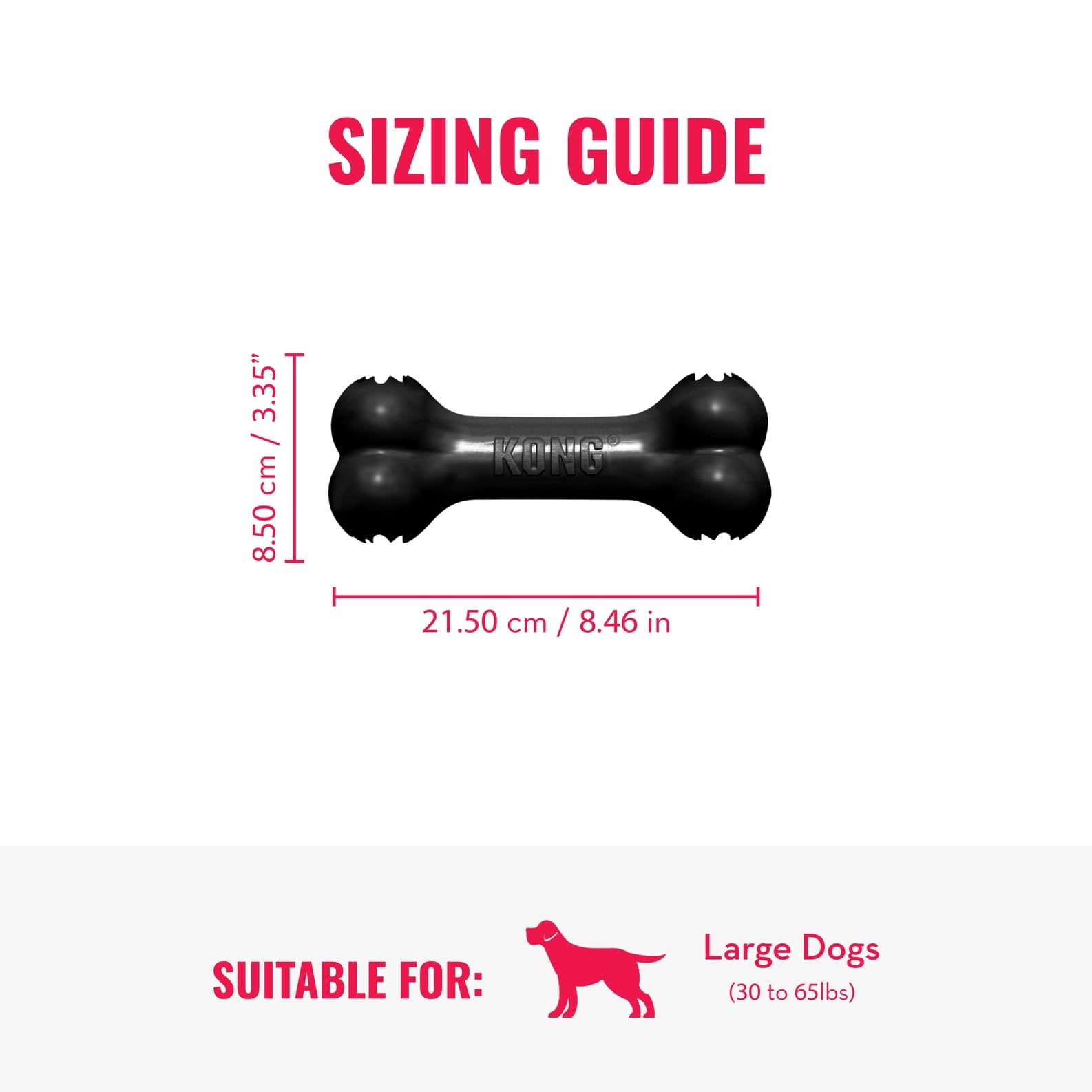KONG Extreme Goodie Bone prêt à être farci avec croquettes ou friandises.
