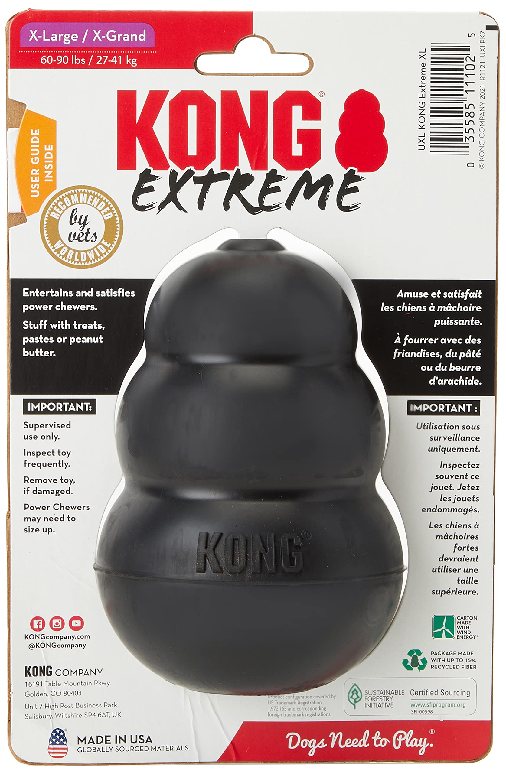 KONG Extreme — jouet-chien-xlarge en action, remplissage possible et jeu interactif