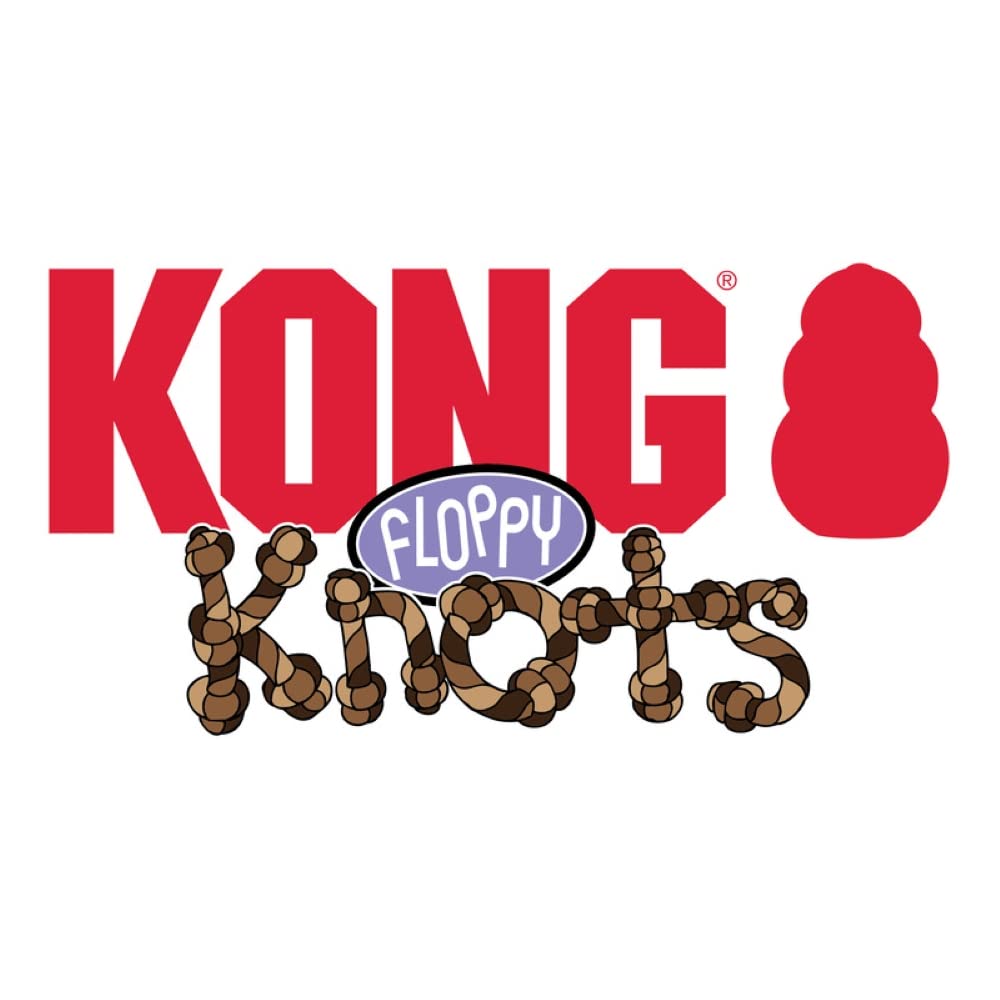 KONG Floppy Knots avec sifflets incitant au jeu et à la poursuite.