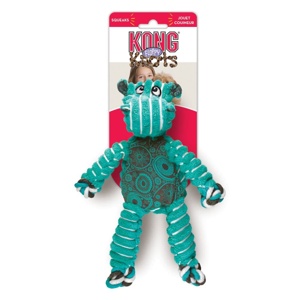 KONG Floppy Knots: texture extérieure douce et corde intérieure.