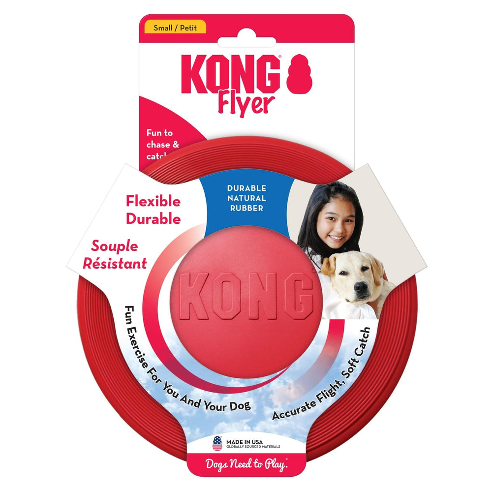KONG Flyer, jouet-durable-pour-petits-chiens: parfait en exterieur actif