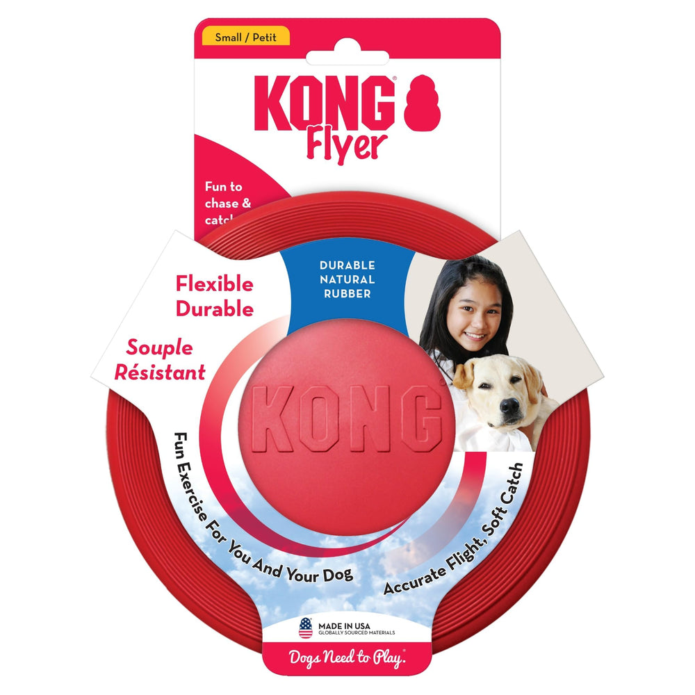 KONG Flyer en caoutchouc durable et fiable pour l’exercice et l’amusement.