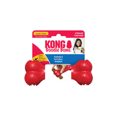 KONG Goodie Bone, os en caoutchouc naturel rouge, idéal pour petites mâchoires et remplissage.