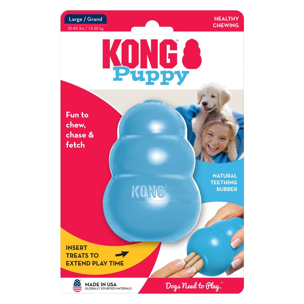 KONG Puppy, parfait pour chasser et rapporter pendant les séances de jeu.