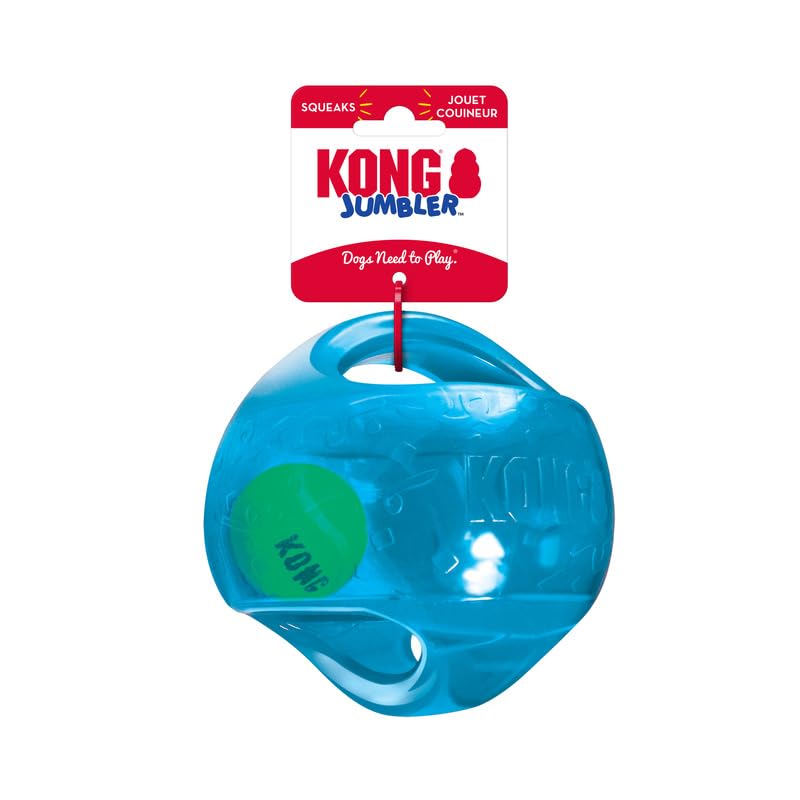 KONG Jumbler Ball: balle extérieure robuste pour des sessions de jeu actives.