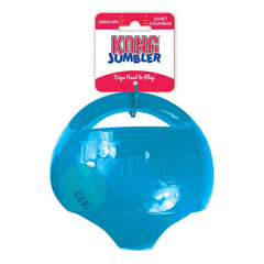 Design robuste du KONG Jumbler, conçu pour l’extérieur et les jeux actifs.