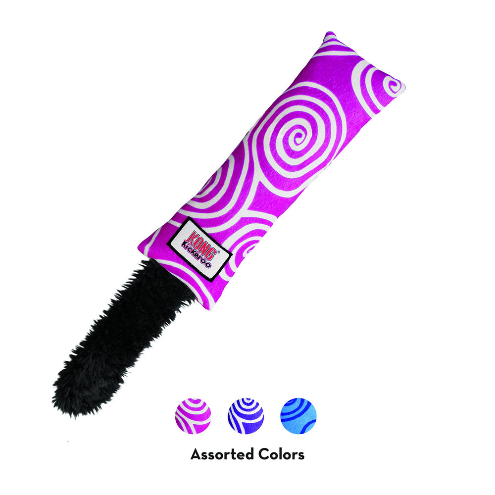 KONG Kickeroo Swirl, peluche douce idéale pour câlins et repos ludique.