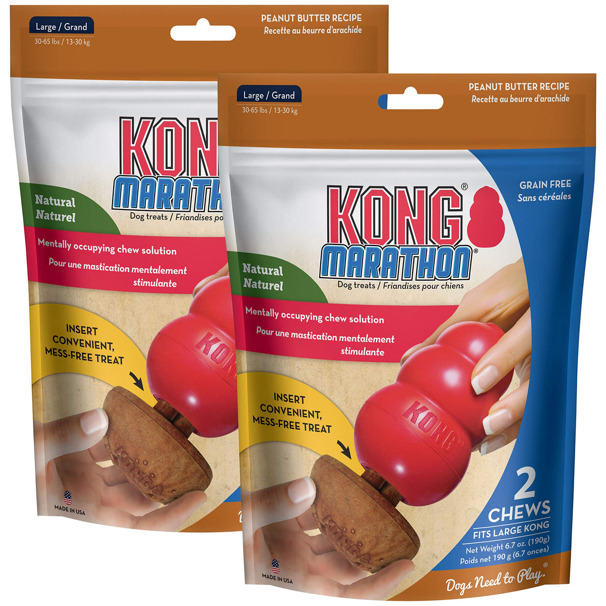 KONG Marathon - paquet de friandises chien, prêt à l'emploi pour occuper votre chien