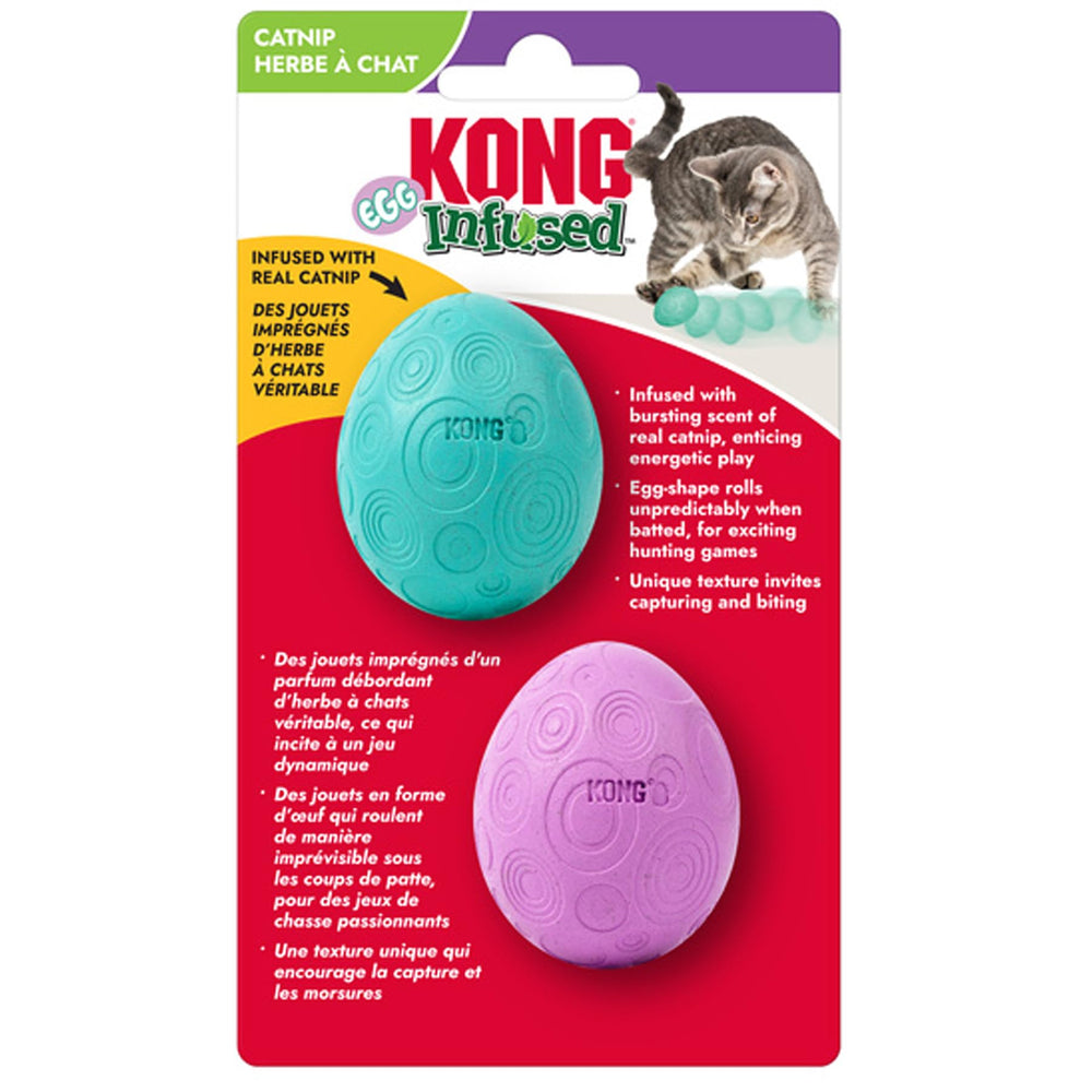 KONG Catnip Œuf Bascule : stimule le jeu actif et l’instinct de chasse.