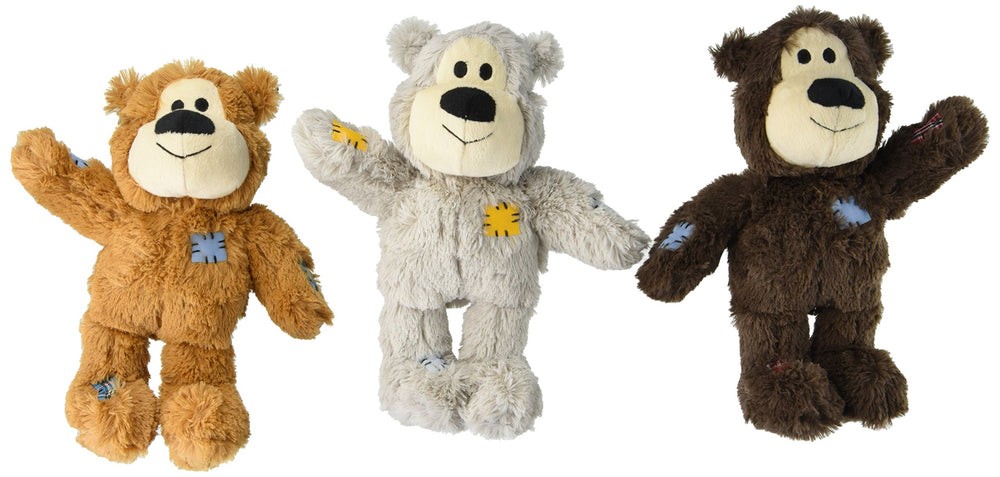 KONG Wild Knot Bear — visage du jouet doux, stimulant le jeu et l'interaction avec votre chien.