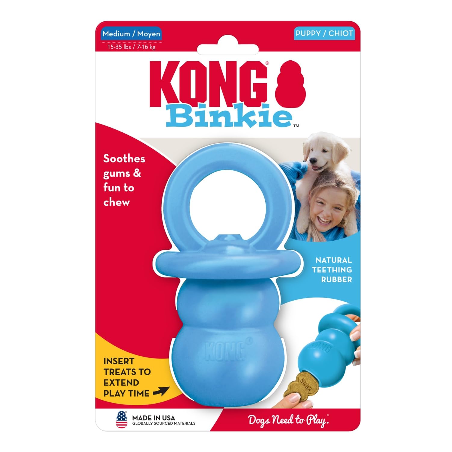 KONG Puppy Binkie compatible lave-vaisselle pour un nettoyage pratique