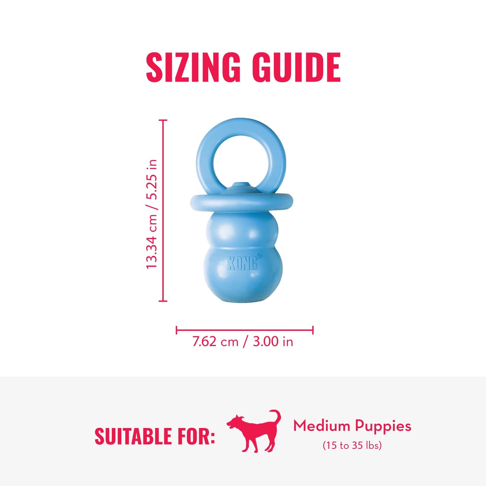 KONG Puppy Binkie intérieur creux pour remplir friandises et stimuler l’esprit