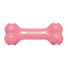 KONG Puppy Goodie Bone rose devant, jouet sûr pour chiots en croissance.