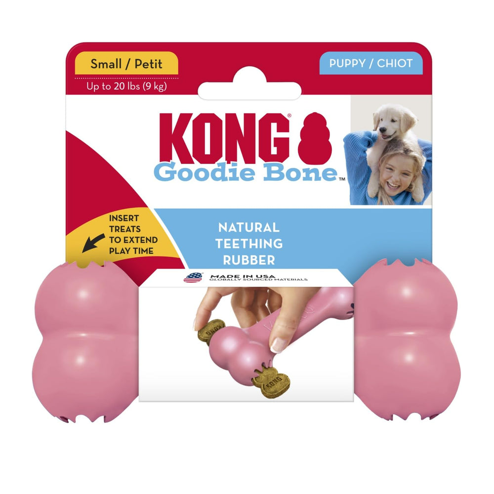 KONG Puppy Goodie Bone rose sécurité, surveillance recommandée pendant le jeu.