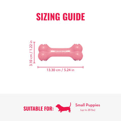KONG Puppy Goodie Bone rose texture caoutchouc, douceur et mordillage agréable.
