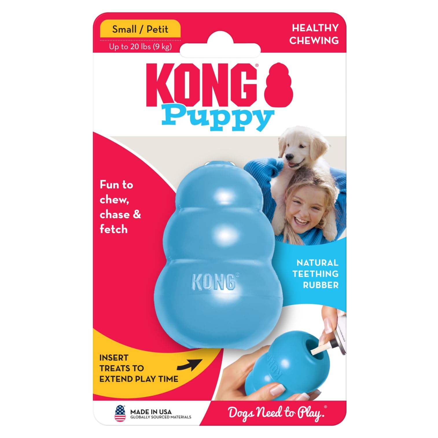 KONG Puppy, nettoyage facile et entretien bleu