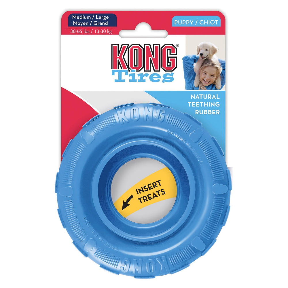 KONG Puppy Tires usage maison; parfait pour occuper un chiot actif.