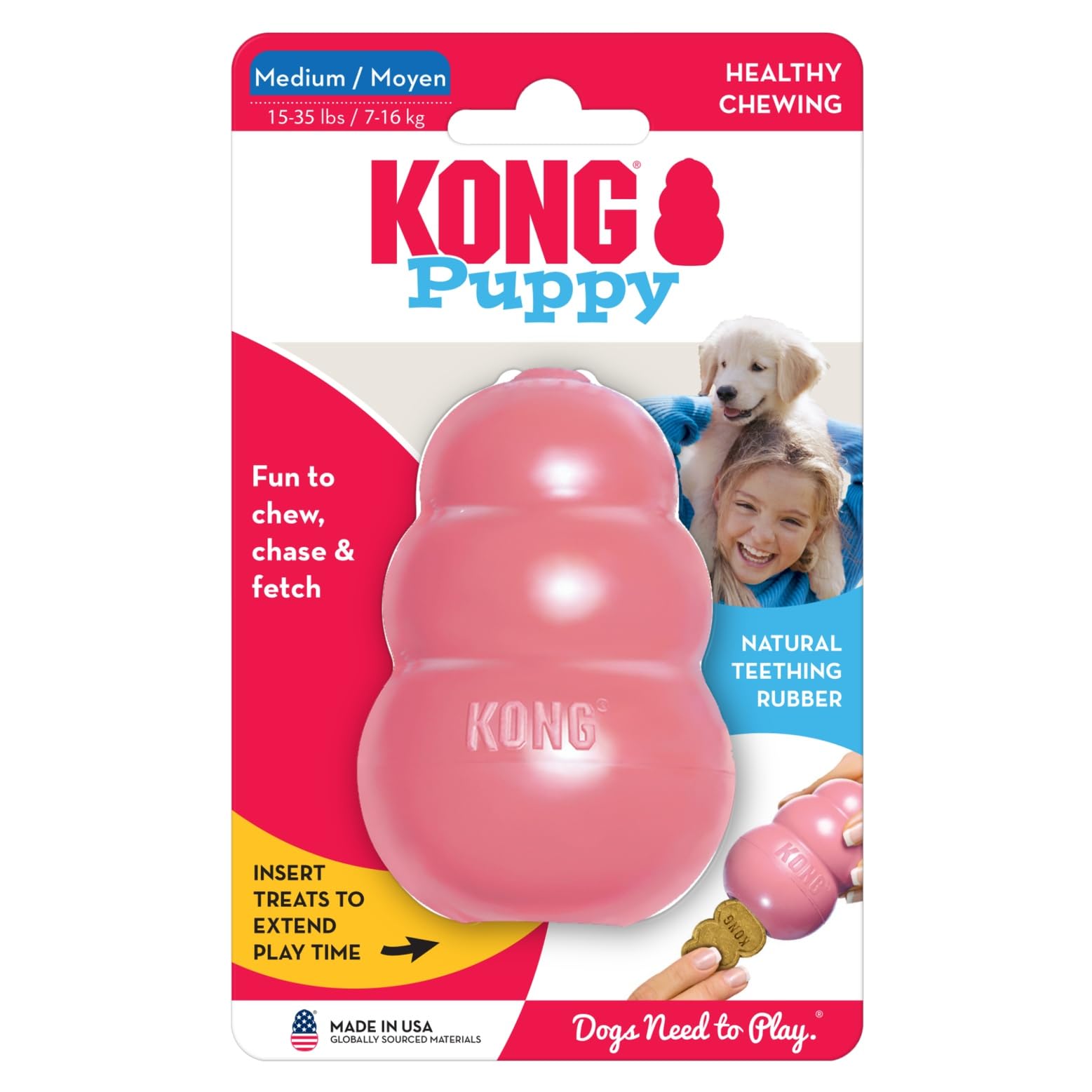Jouet KONG pour chiot, sécurité et satisfaction associées à une expérience ludique.
