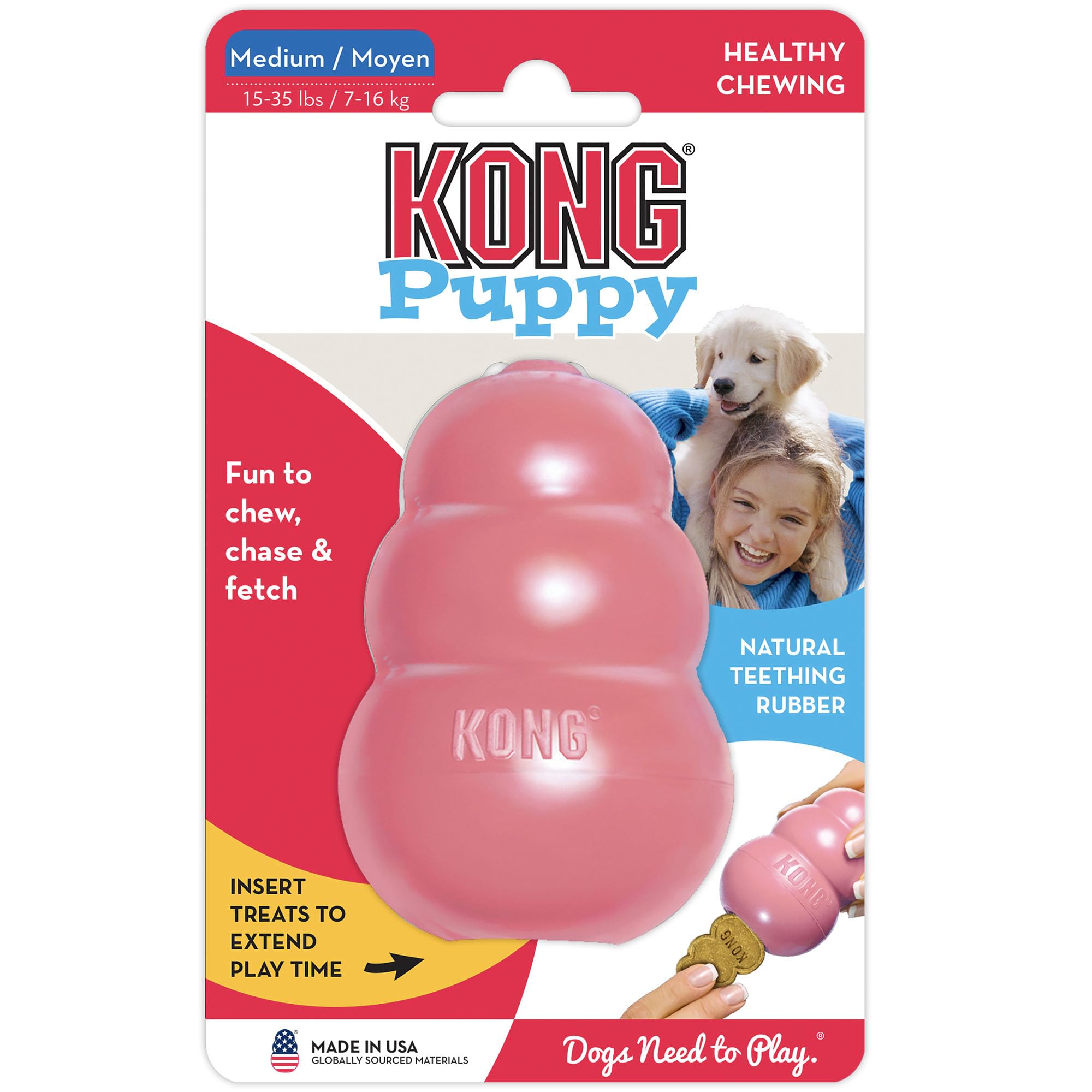 KONG Puppy rose, quotidien idéal pour petits chiots.