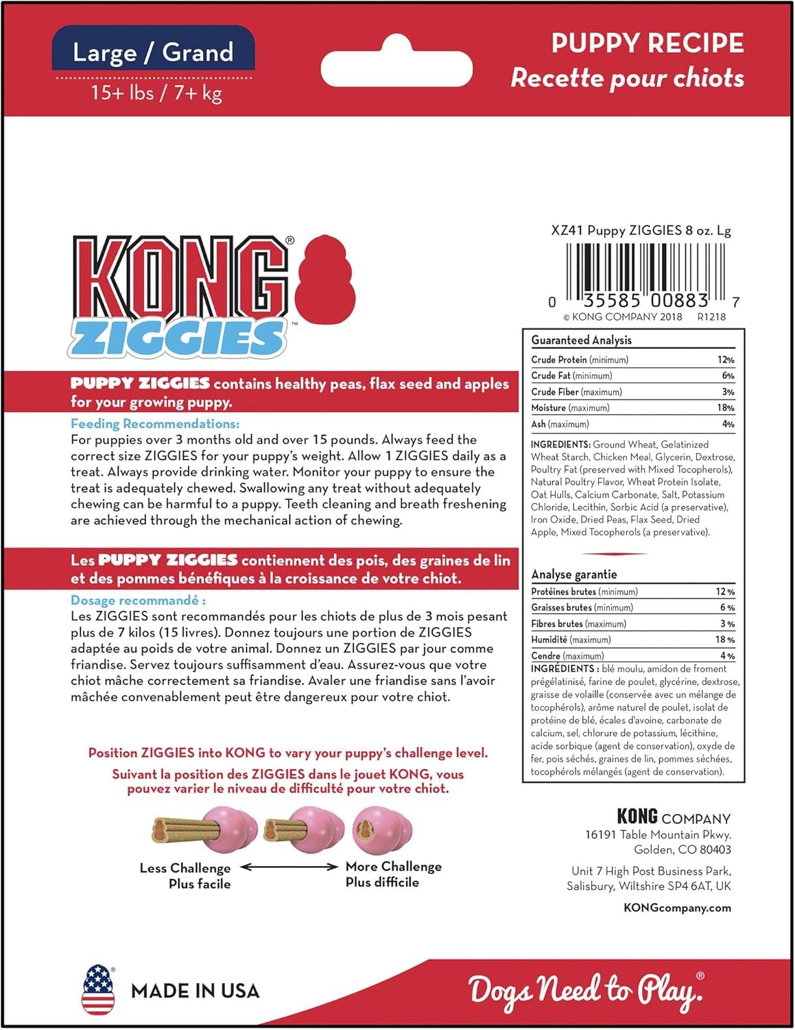 KONG Puppy Ziggies compatibles avec le jouet KONG Puppy pour plus de temps de jeu.
