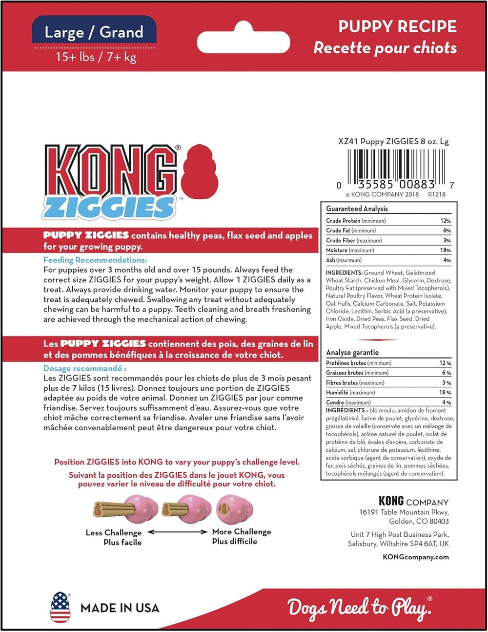 KONG Puppy Ziggies compatibles avec le jouet KONG Puppy pour plus de temps de jeu.