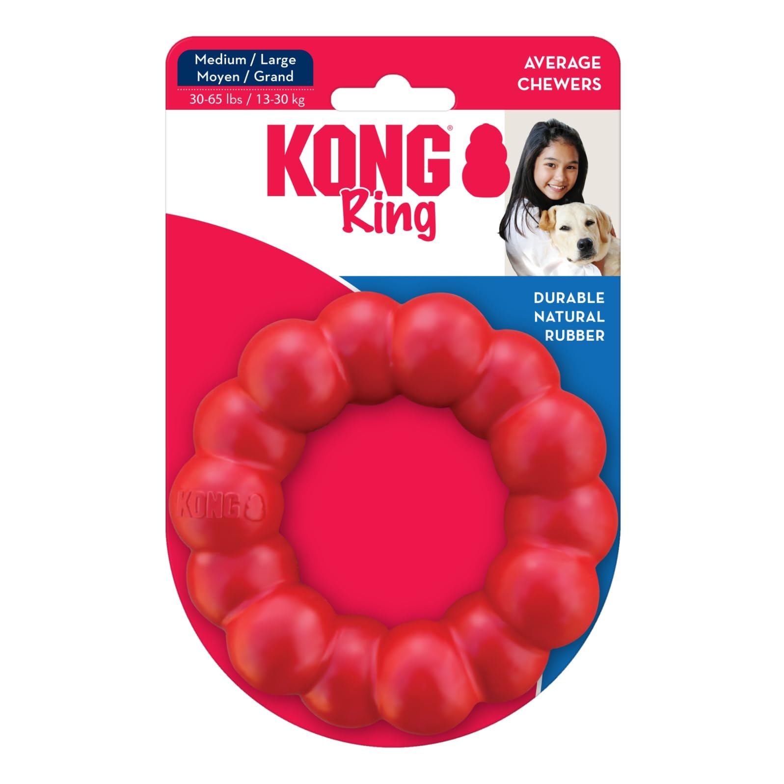 KONG Ring entretien dents et gencives: mastication contrôlée et répétée.