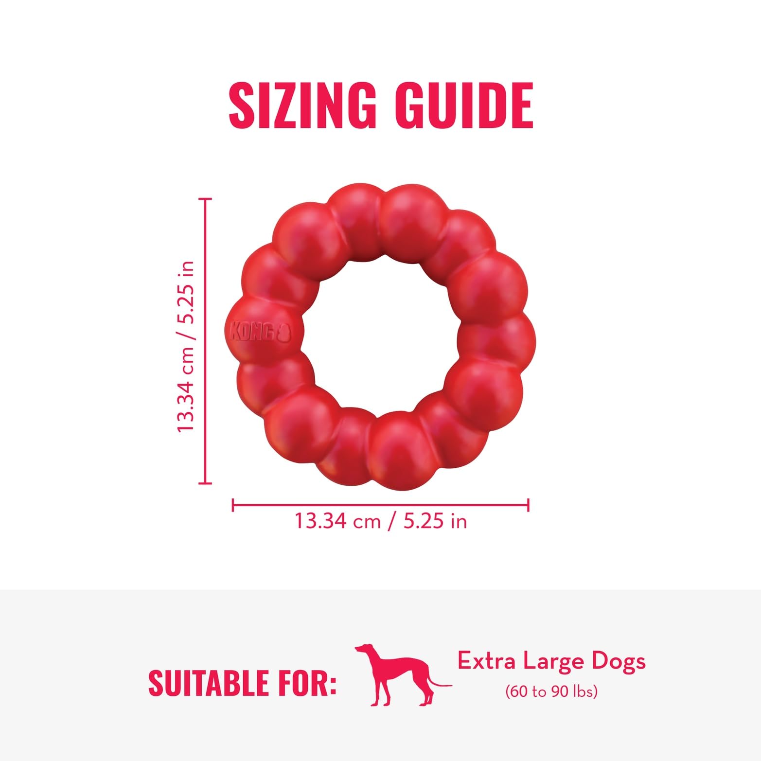 KONG Ring XL offre une surface de mastication guidée.
